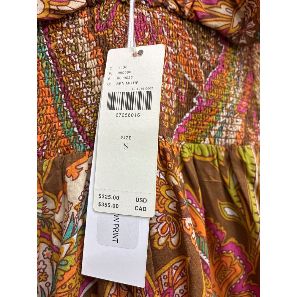 Love The Label Anthropologie Paisley Floral Ruffle‎ Maxi Dress NWT Small - Picture 3 of 5